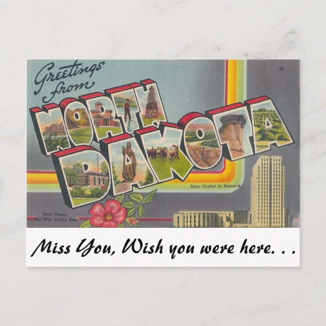 Hälsning från North Dakota Vykort (Framsida)