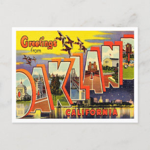 Hälsning från Oakland, Kalifornien Vintage resor Vykort