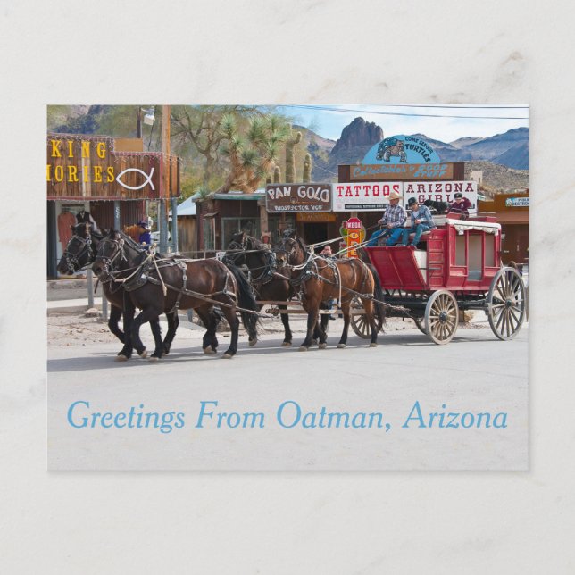 Hälsning från Oatman, Arizona Vykort (Framsida)