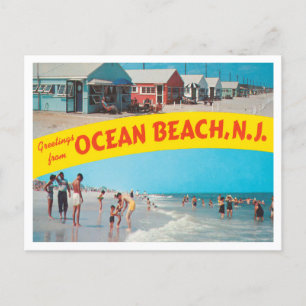 Hälsning från Ocean Beach, New jersey Travel Vykort