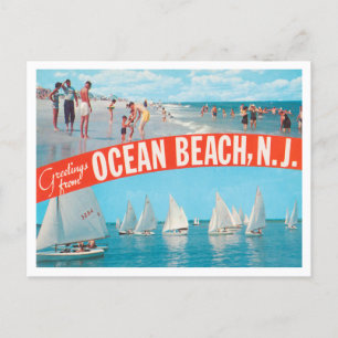 Hälsning från Ocean Beach, New jersey Travel Vykort