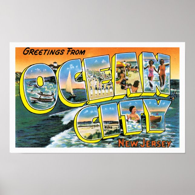 Hälsning från Ocean City, NJ Poster (Framsidan)