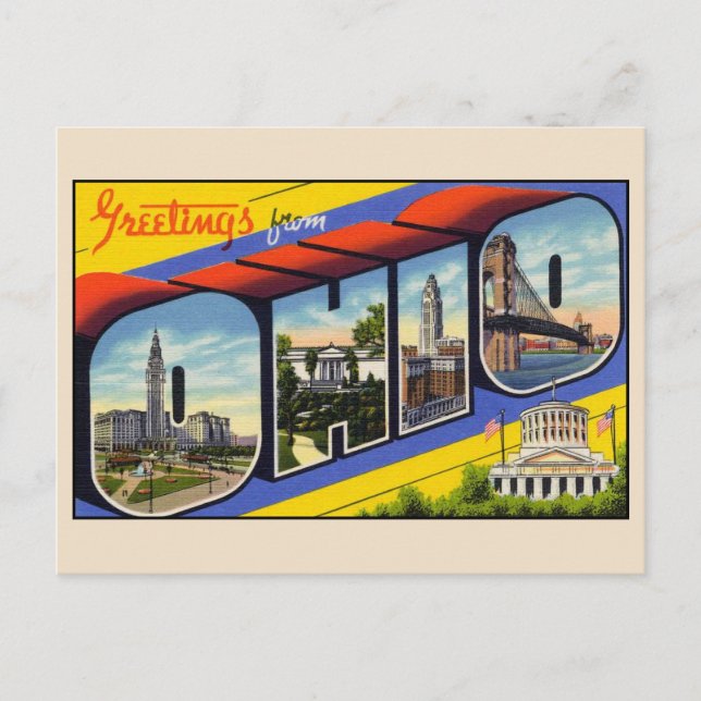 Hälsning från Ohio Large Brev vykort (Framsida)