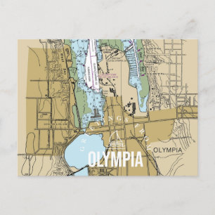 Hälsning från Olympia WA-diagram Vykort