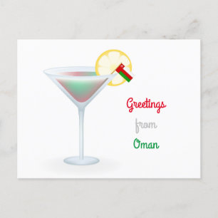 Hälsning från Oman Cocktail Helgdag-vykort Helg Vykort