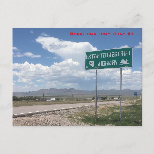 Hälsning från område 51 vykort (Framsida)