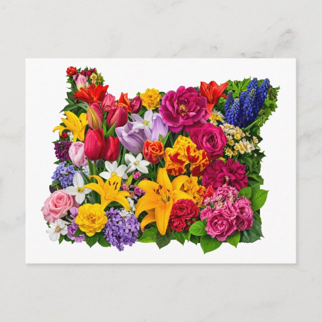 Hälsning från Oregon Flowers i Bloom Vykort (Framsida)