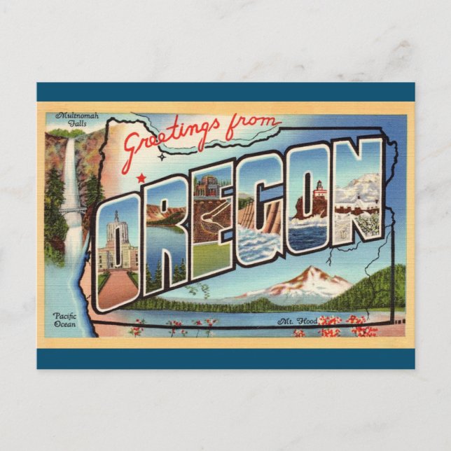 Hälsning från Oregon Travel Postcard Vykort (Framsida)