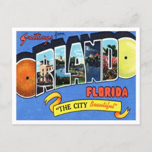 Hälsning från Orlando, Florida Vintage resor Vykort