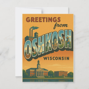 Hälsning från Oshkosh Wisconsin vycard Vykort