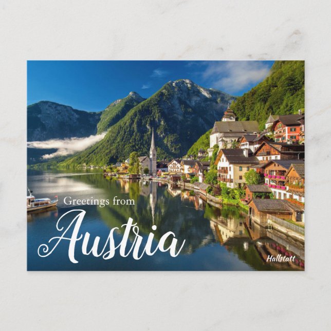 Hälsning från Österrike Postcard Hallstatt Vykort (Framsida)