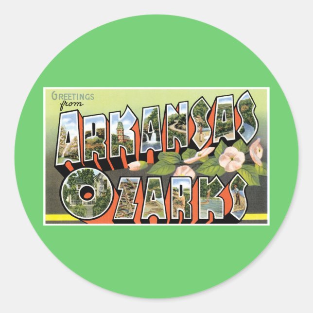 Hälsning från Ozarks! Runt Klistermärke (Framsida)