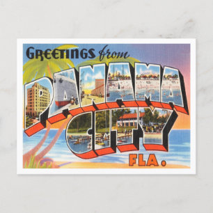 Hälsning från Panama City, Florida Vintage resor Vykort