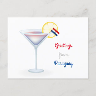 Hälsning från Paraguay Cocktail Helgdag-vykort Helg Vykort
