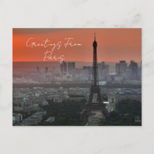 Hälsning från Paris Eiffel Torn European Art Helg Vykort