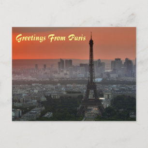 Hälsning från Paris Eiffel Torn European Art Vykort