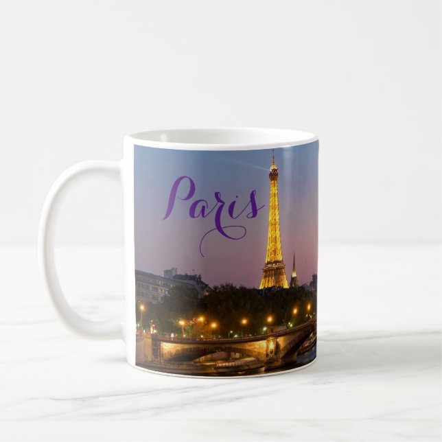 Hälsning från Paris Frankrike Eiffel Torn Mugg Kop (Vänster)