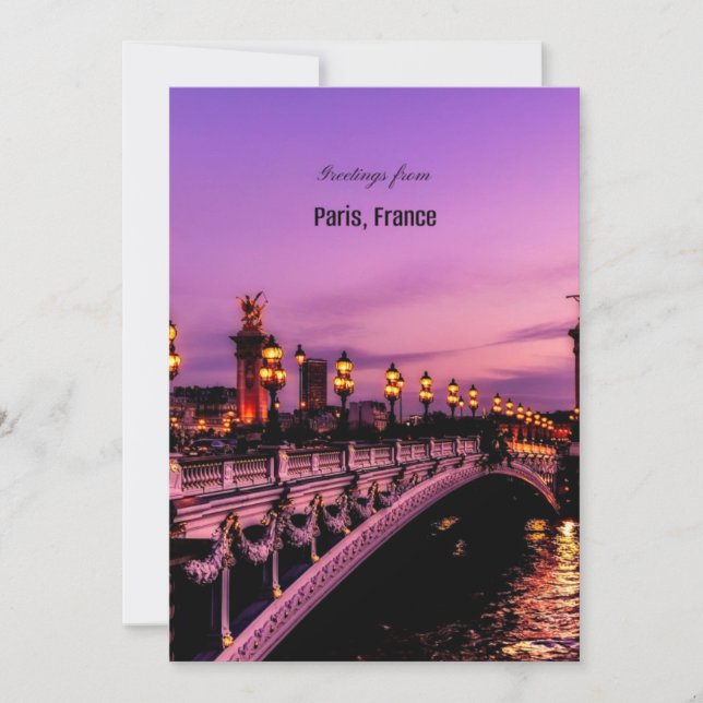 Hälsning från Paris, Frankrike Kort (Framsida)
