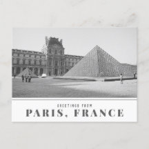 Hälsning från Paris, Frankrike Vintage Louvre Phot