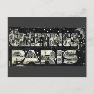 Hälsning från Paris Vintage vykort