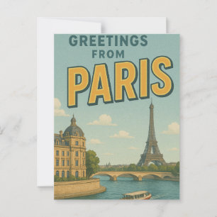 Hälsning från Paris Vykort