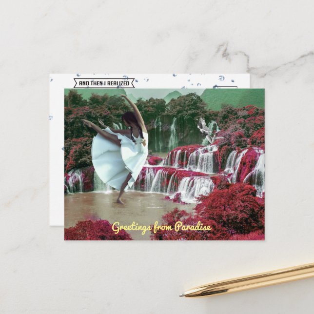 Hälsning från parkeringskort vykort (Fram/Back In Situ)