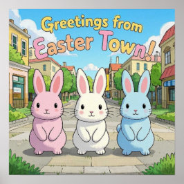Hälsning från Påsk Town Firande Poster