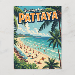 Hälsning från Pattaya Beach Thailand Travel Vykort