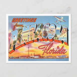 Hälsning från Pensacola, Florida Vintage resor Vykort