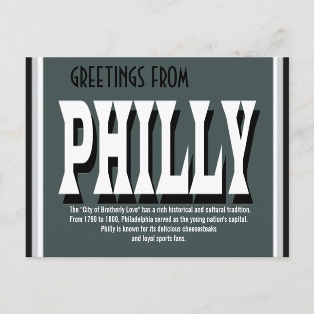 Hälsning från Philly Postcard Vykort (Framsida)