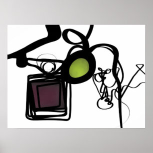 Hälsning från Philydion: Abstrakt Black and White Poster