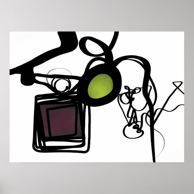 Hälsning från Philydion: Abstrakt Black and White Poster (Framsidan)