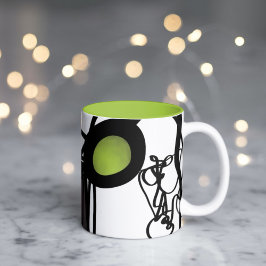 Hälsning från Philydion: Abstrakt Black and White Två-Tonad Mugg