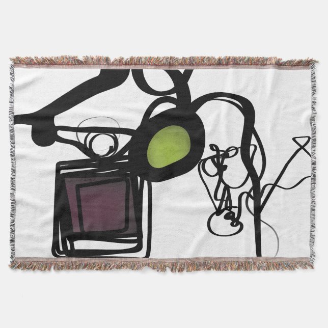 Hälsning från Philydion: Abstrakt Black & White Filt (Framsidan)