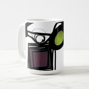 Hälsning från Philydion: Abstrakt Black & White Kaffemugg