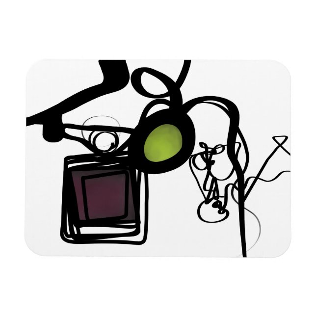 Hälsning från Philydion: Abstrakt Black & White Magnet (Horisontell)