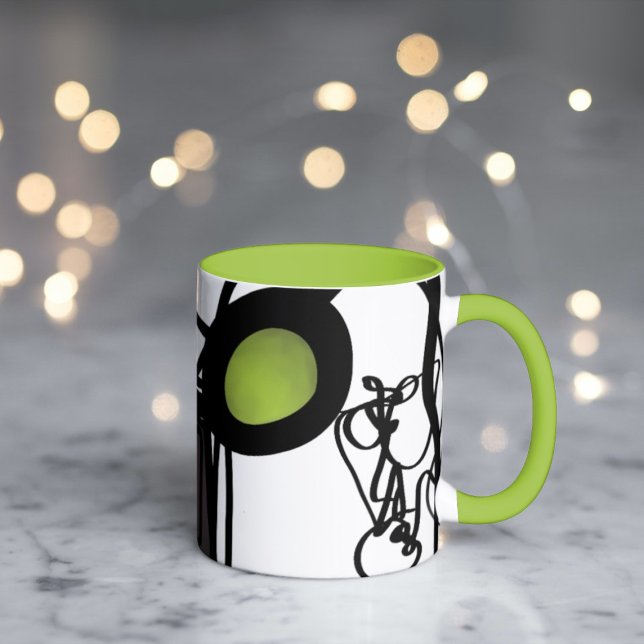 Hälsning från Philydion: Abstrakt Black & White Mugg (Skapare uppladdad)