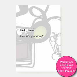 Hälsning från Philydion: Abstrakt Black & White Post-it Block