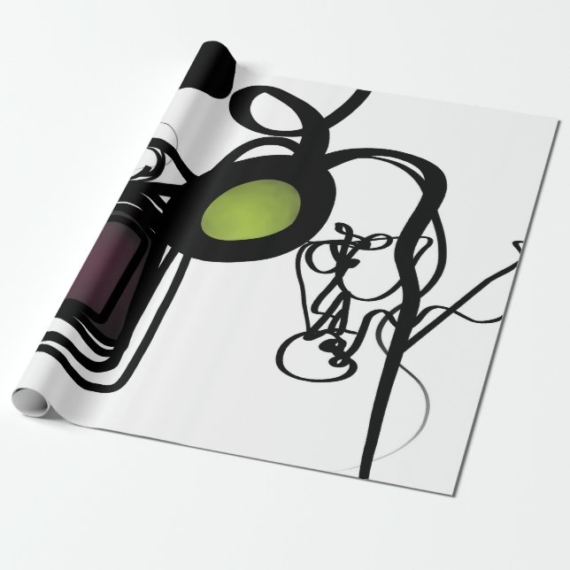 Hälsning från Philydion: Abstrakt Black & White Presentpapper (Utrullad)