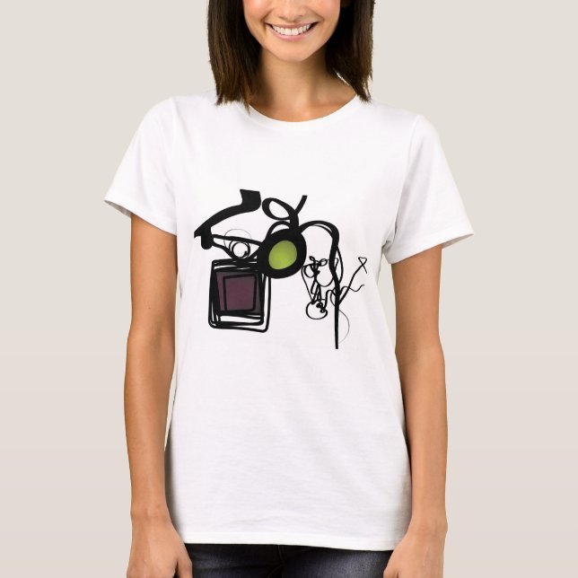 Hälsning från Philydion: Abstrakt Black & White T Shirt (Framsida)