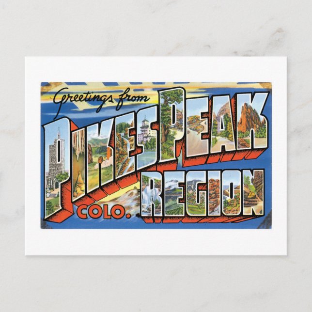 Hälsning från Pikes Peak, CO! Vykort (Framsida)