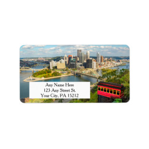 Hälsning från Pittsburgh PA Adressetikett