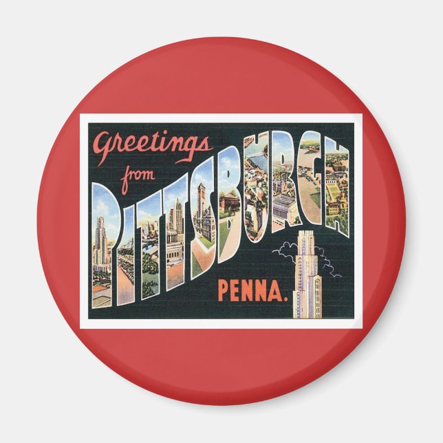 Hälsning från Pittsburgh,Pennsylvania Magnet (Framsidan)