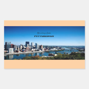Hälsning från Pittsburgh Rektangulärt Klistermärke