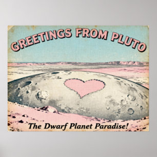 Hälsning från Pluto Retro Sci-Fi Poster
