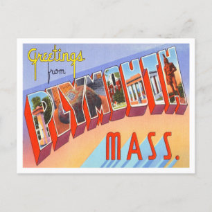 Hälsning från Plymouth, Massachusetts Travel Vykort