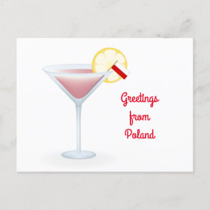 Hälsning från Polen Cocktail Helgdag-vykort Helg Vykort