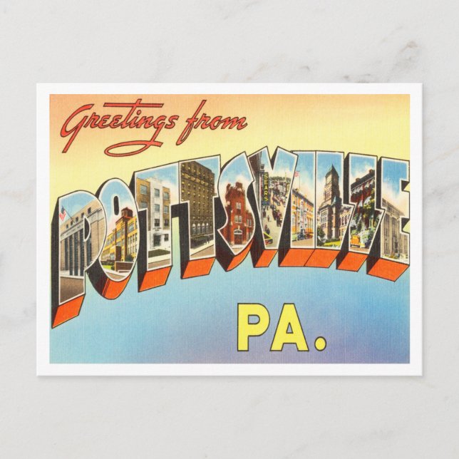 Hälsning från Pottsville, Pennsylvania Travel Vykort (Framsida)