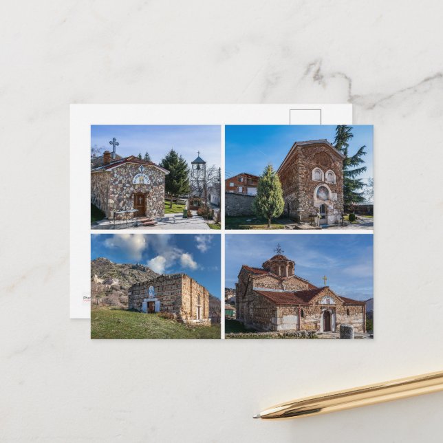 Hälsning från Prilep, vykort för Makedonien (Fram/Back In Situ)