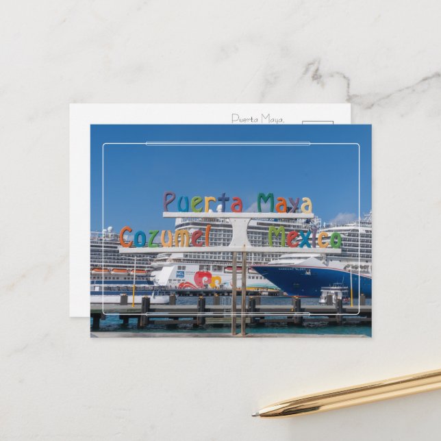 Hälsning från Puerta Maya, Cozumel Vykort (Fram/Back In Situ)